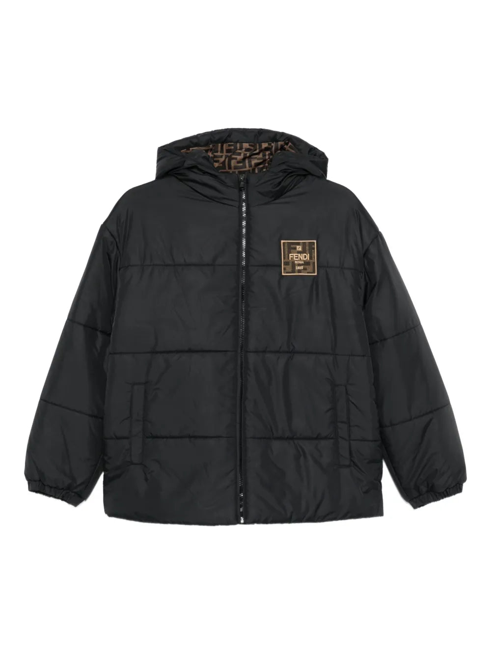 logo-patch hooded jacket