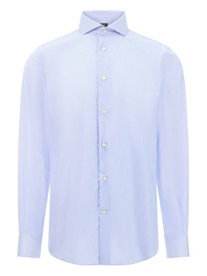 striped cutaway-collar shirt