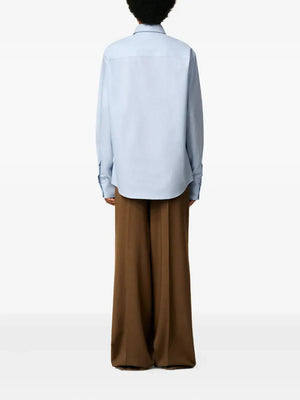 AMI Paris Ami De Coeur Button Down Cotton Shirt Sky Blue
