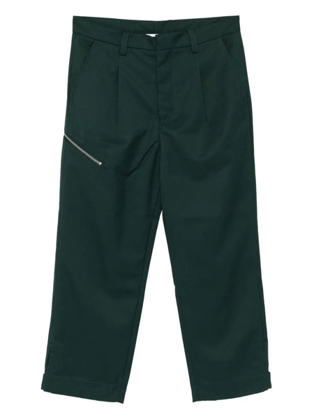 zip-detail trousers