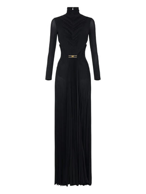 draping pleated maxi dress