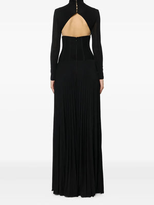 draping pleated maxi dress