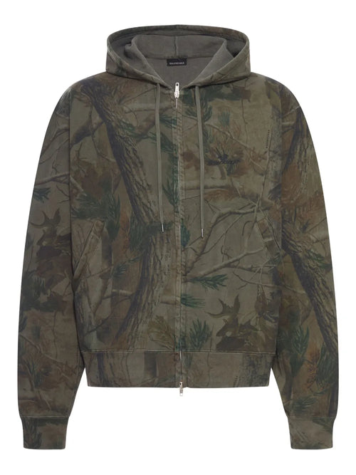 A13 zipped camouflage Hoodie