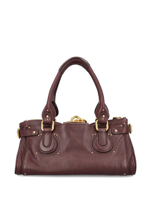 padlock leather tote bag