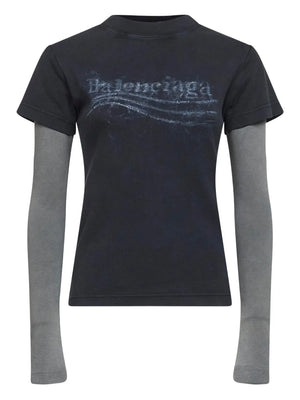 Trompe-l'oeil cotton T-Shirt