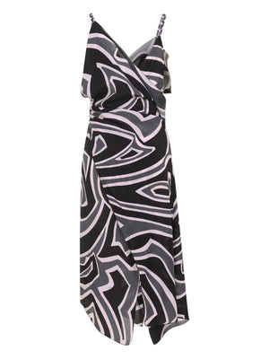 Labirinto-print asymmetric dress