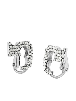 pavé logo clip-on earring