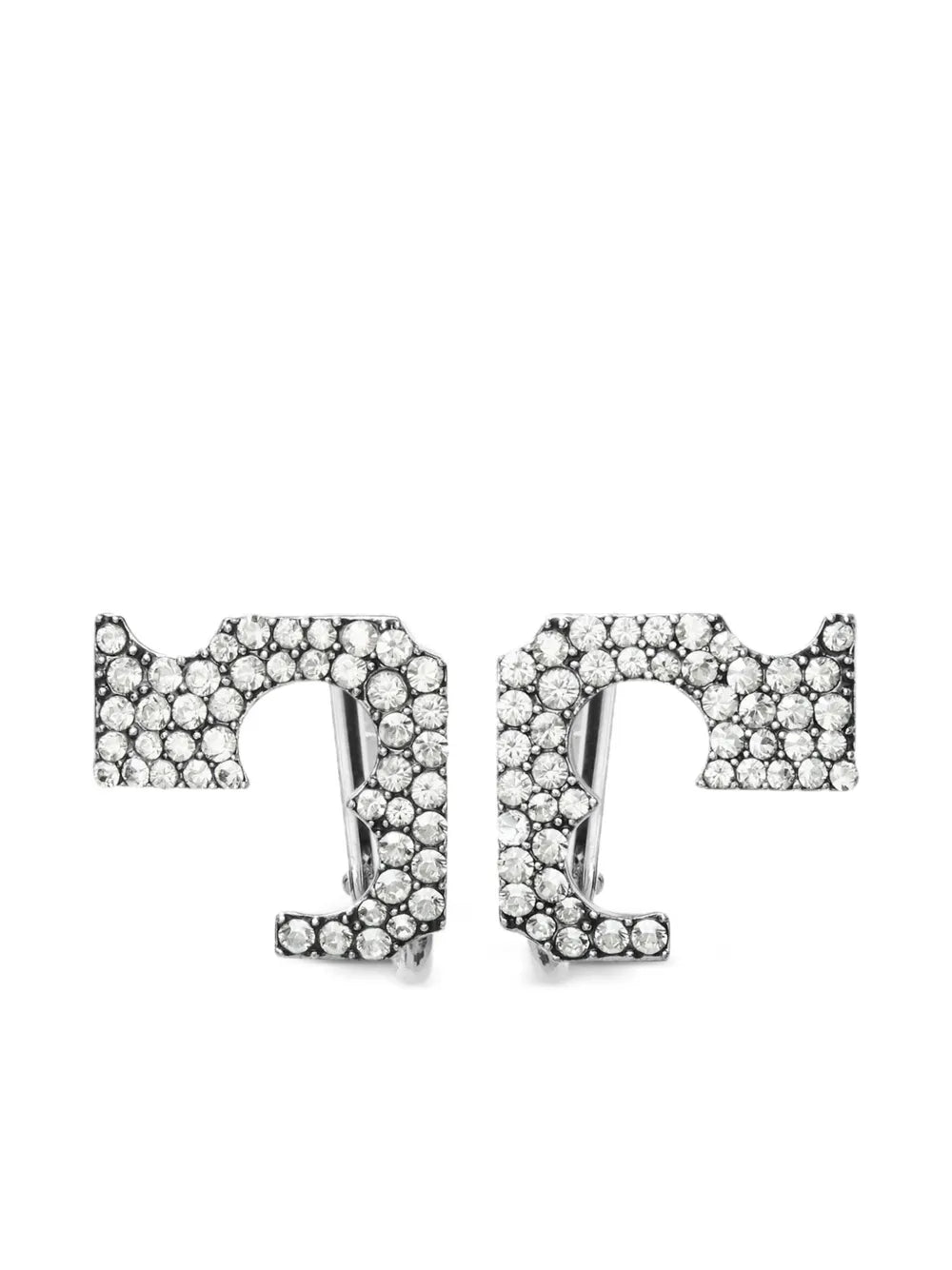 pavé logo clip-on earring