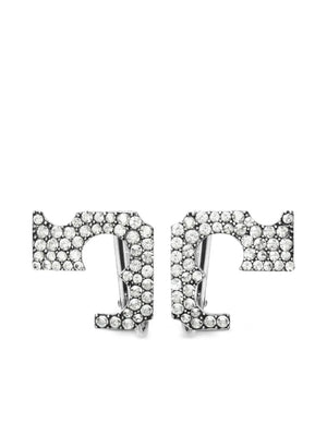 pavé logo clip-on earring