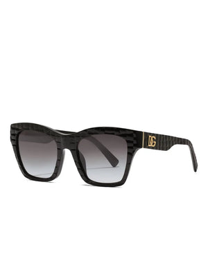 DG Crossed textured square-frame sunglasses