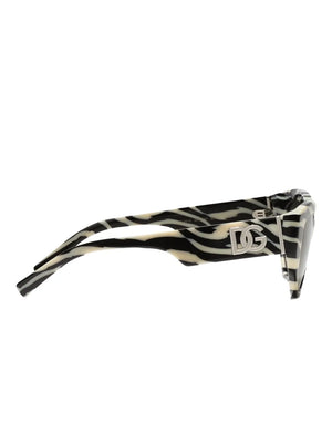 DG geometric-frame zebra-print sunglasses