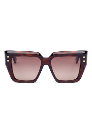 studded geometric-frame sunglasses