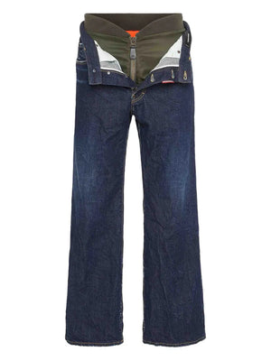 button zip jeans