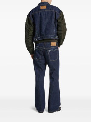 button zip jeans