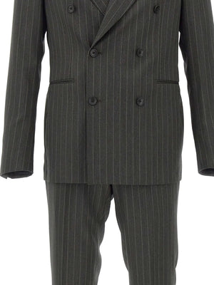 pinstriped double-breasted suit