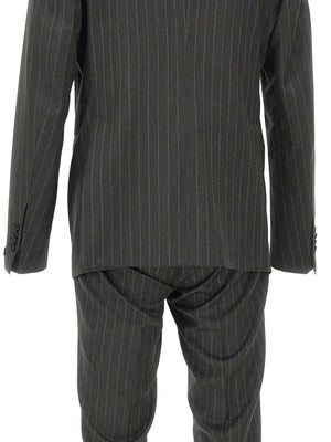 pinstriped double-breasted suit