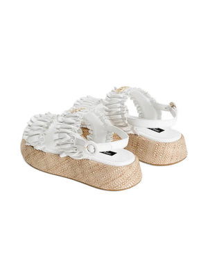 shirred-effect logo-plaque sandals