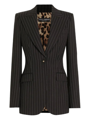 striped single-breasted jacket