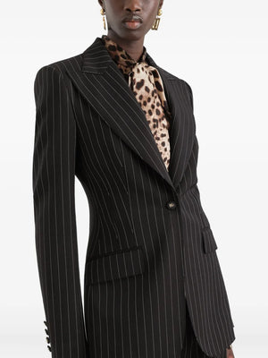 striped single-breasted jacket