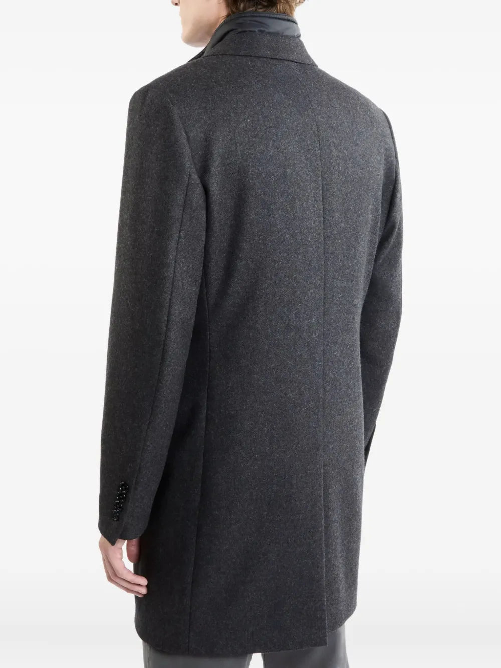 button zip wool coat