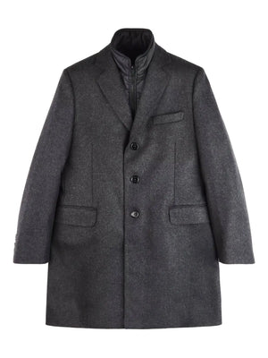 button zip wool coat