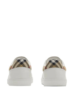check leather sneakers
