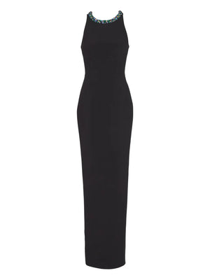 jewel-embellished velvet dress