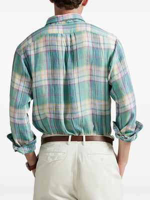 plaid button-down shirt