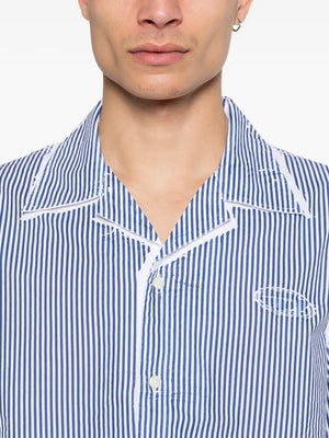 striped revere collar shirt