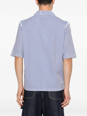 striped revere collar shirt