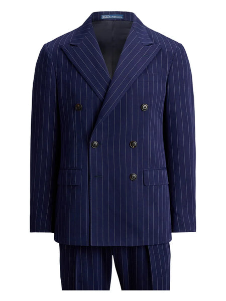 pinstriped double-breasted suit