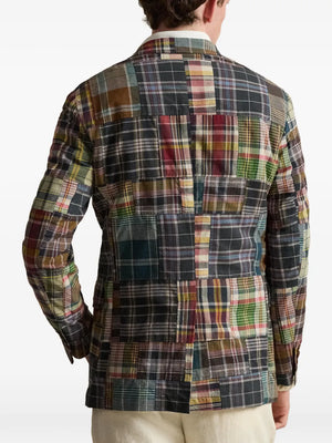 plaid patchwork blazer