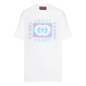 Cotton Jersey T-Shirt with Print in White