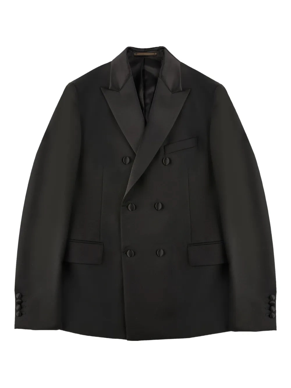 flap pocket wool double-breasted blazer