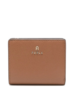 Camelia compact logo-plaque wallet