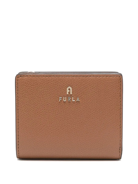 Camelia compact logo-plaque wallet