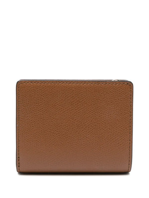 Camelia compact logo-plaque wallet