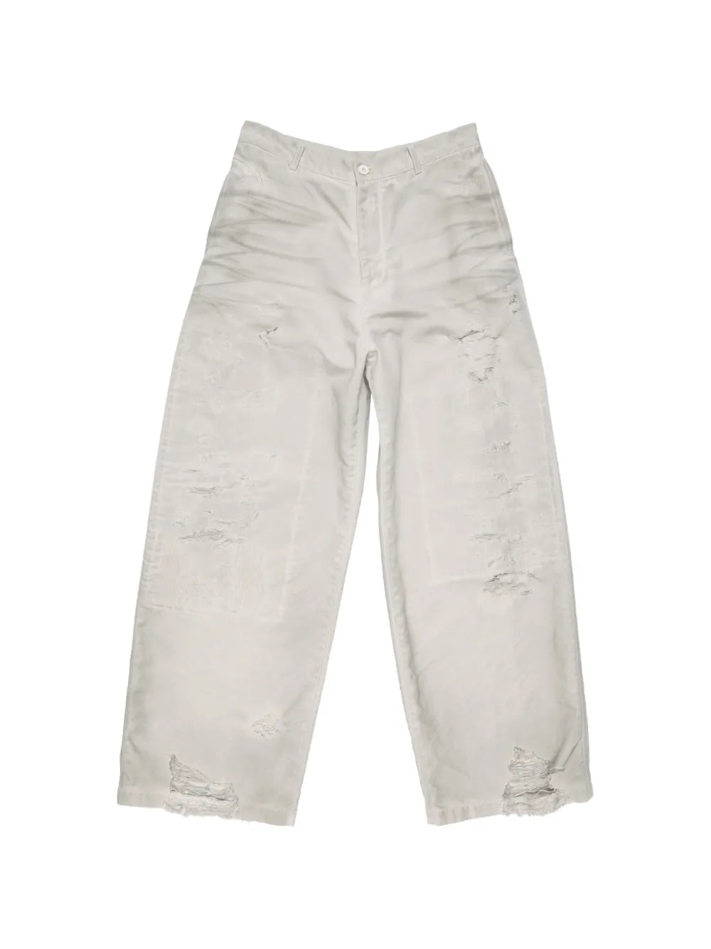 Mended distressed jeans