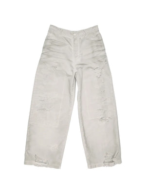 Mended distressed jeans