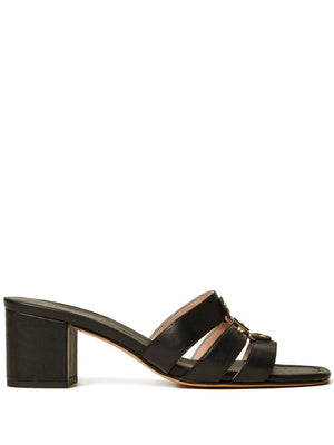 logo-detail leather sandals