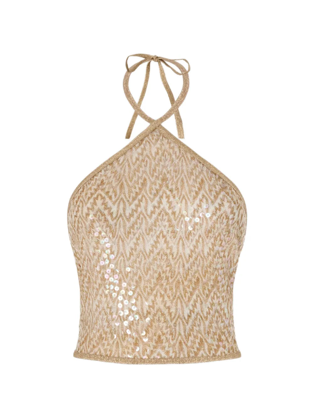 sequin-embellished halterneck top
