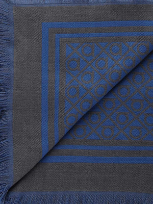 geometric-pattern fringed scarf