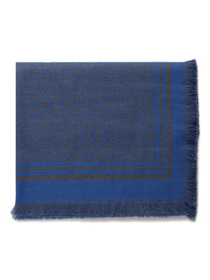 geometric-pattern fringed scarf