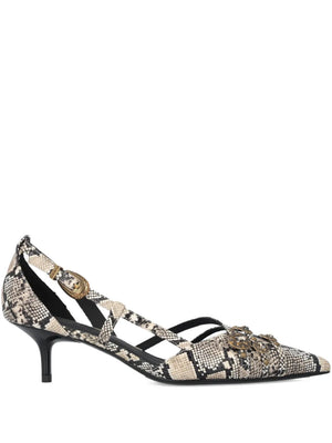 snakeskin-effect pumps