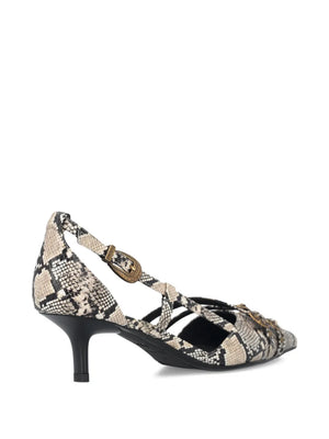 snakeskin-effect pumps
