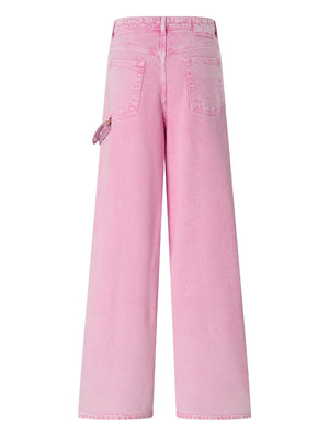 knotted wide-leg jeans