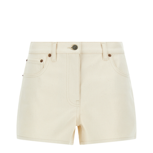 VGold Denim Shorts - Beige