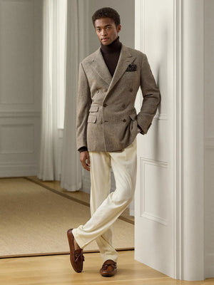 Kent herringbone double-breasted blazer