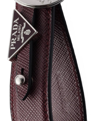 Saffiano-leather keychain
