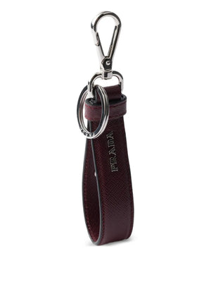 Saffiano-leather keychain